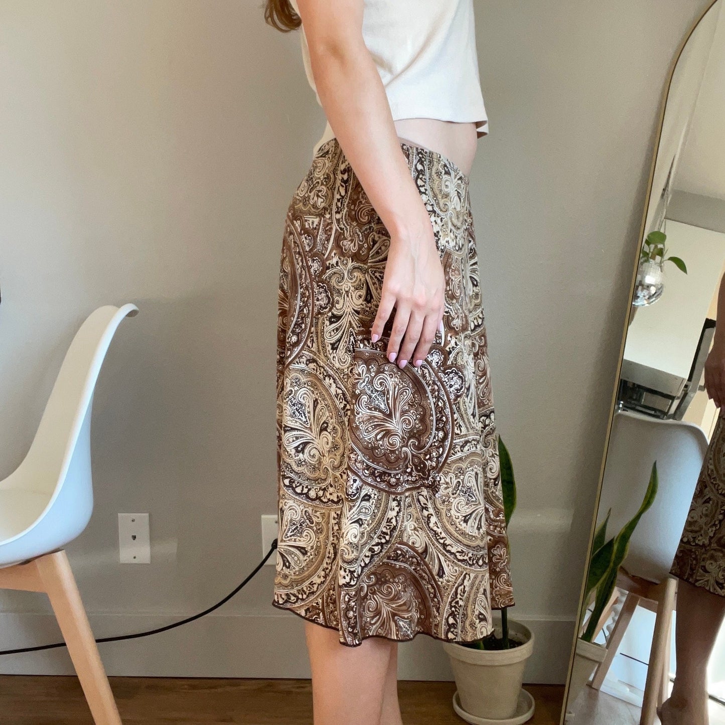 Vintage JKLA California 1990’s Paisley Midi Skirt