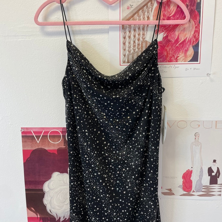 Vintage Sparkly Cowl Neck Midi Dress