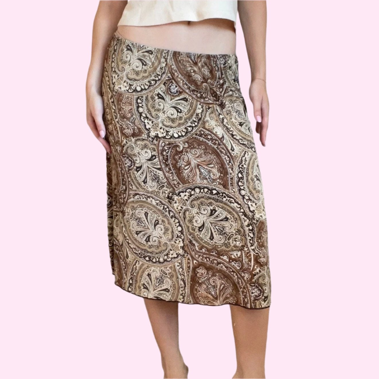 Vintage JKLA California 1990’s Paisley Midi Skirt