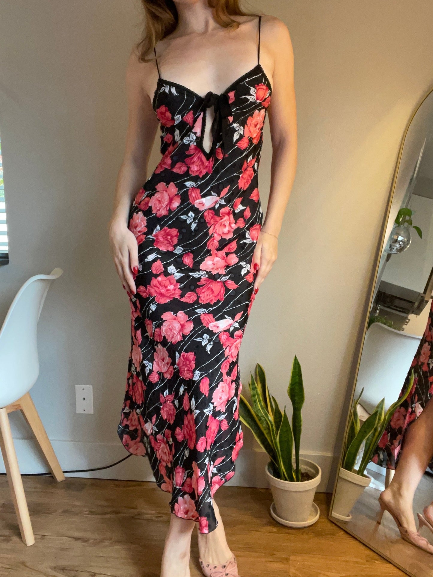 Vintage Floral Maxi Slip Dress